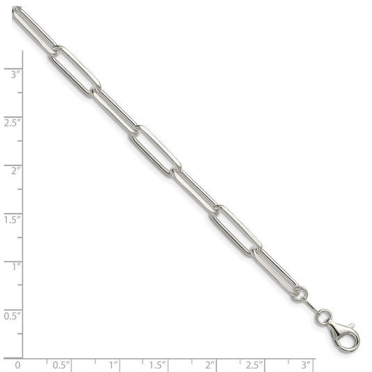 Sterling Silver 5.5mm D/C Paperclip Chain QDPC150-8