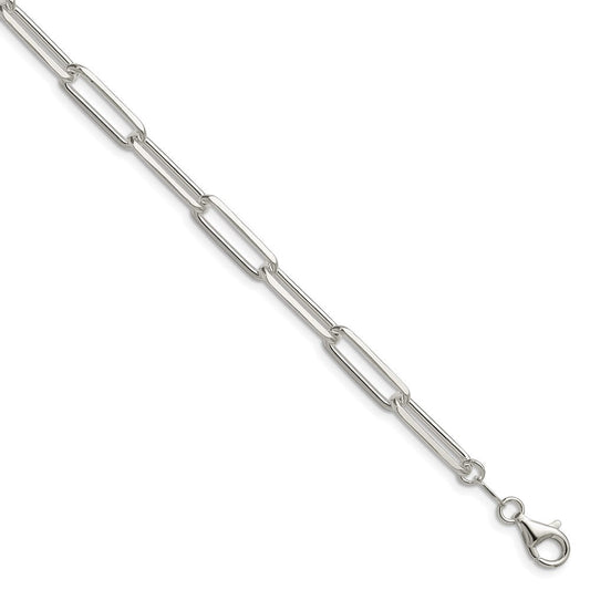 Sterling Silver 5.5mm D/C Paperclip Chain QDPC150-8