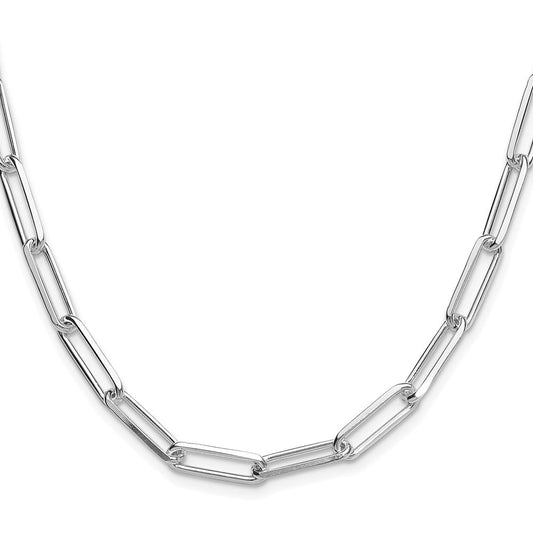 Sterling Silver Rhodium-plated 5.5mm D/C Paperclip ChainQDPC150R