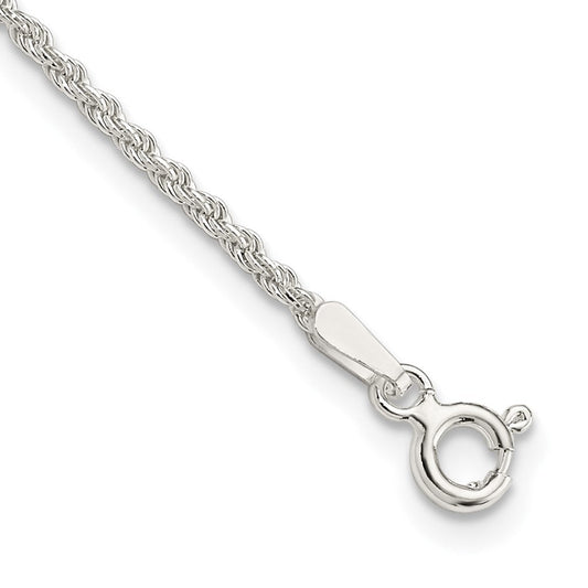Sterling Silver 1.5mm Solid Rope Chain QDR030-8