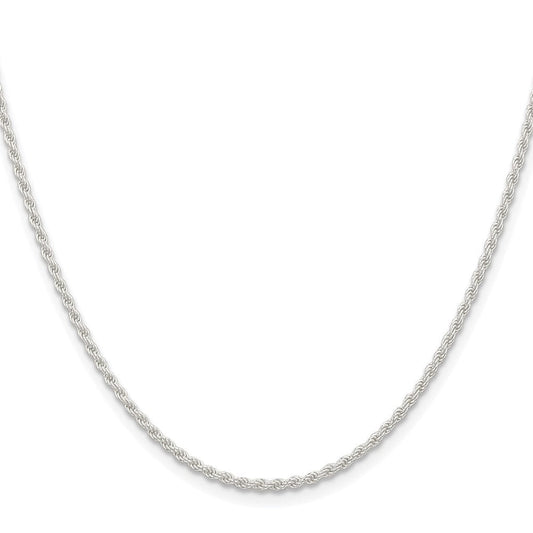 Sterling Silver Rhodium-plated 1.8mm Solid Rope ChainQDR035R