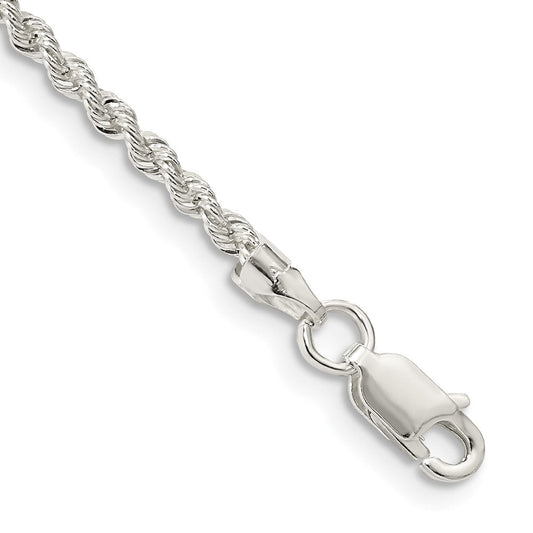 Sterling Silver 2.3mm Solid Rope Chain QDR040-8