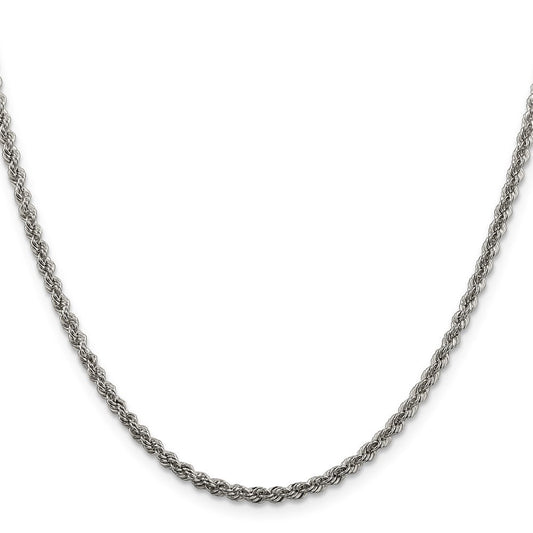 Sterling Silver 2.5mm Solid Rope ChainQDR050