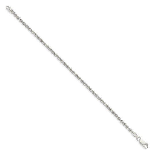 Sterling Silver 2.5mm Solid Rope Chain QDR050-8