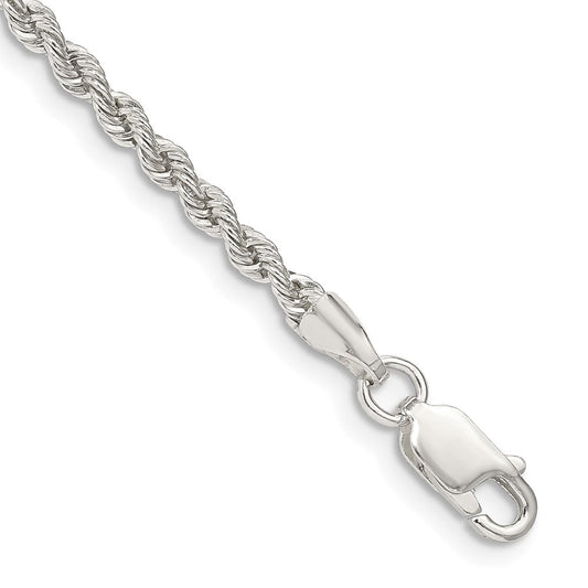 Sterling Silver 2.5mm Solid Rope Chain QDR050-8