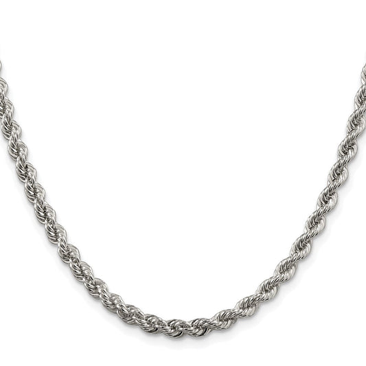 Sterling Silver Rhodium-plated 4.3mm Solid Rope ChainQDR080R