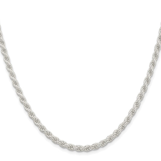 Sterling Silver Rhodium-plated 4.5mm Solid Rope ChainQDR090R