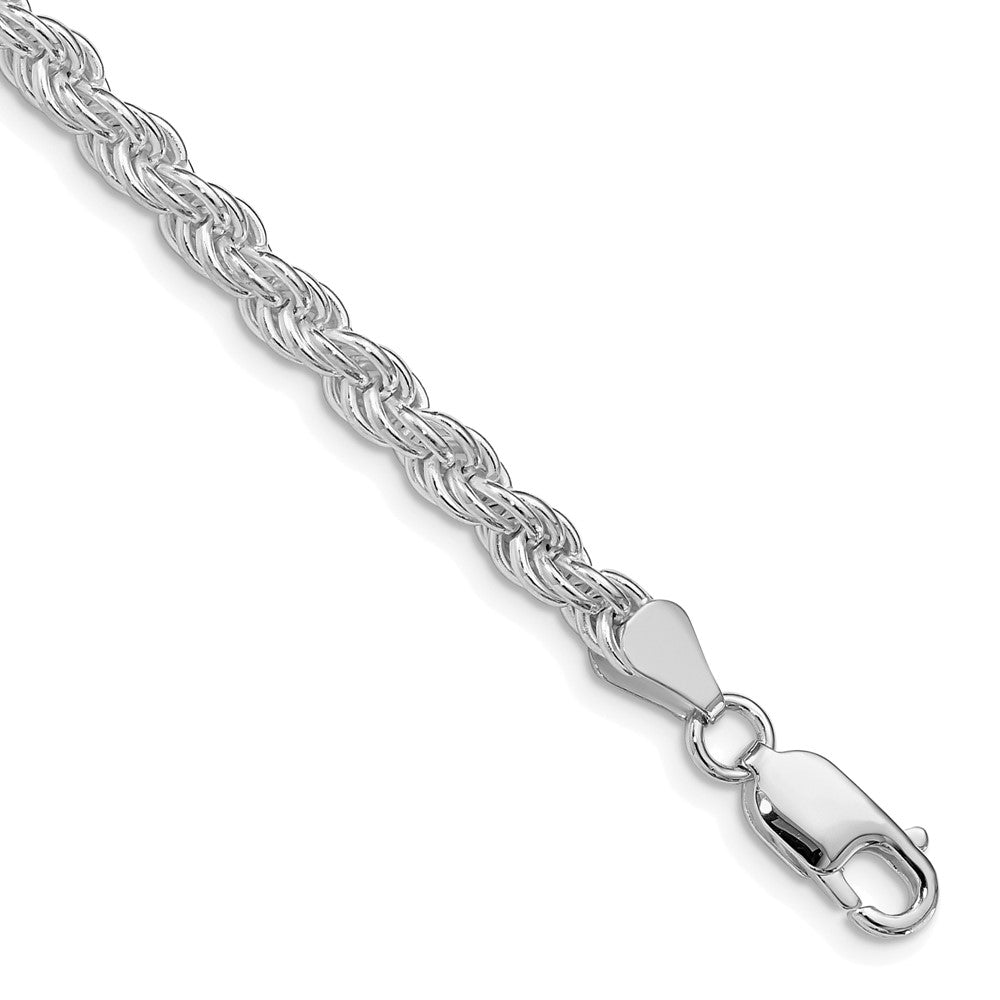 Sterling Silver Rhodium-plated 4.5mm Solid Rope Chain QDR090R-8