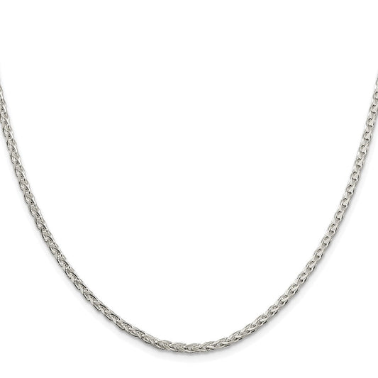 Sterling Silver Rhodium-plated 2.75mm Diamond-cut Spiga ChainQDS080R
