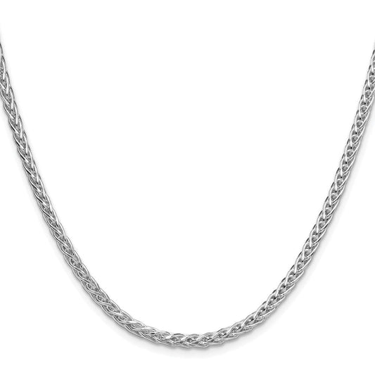Sterling Silver Rhodium-plated 3.5mm Diamond-cut Square Spiga ChainQDSS080R