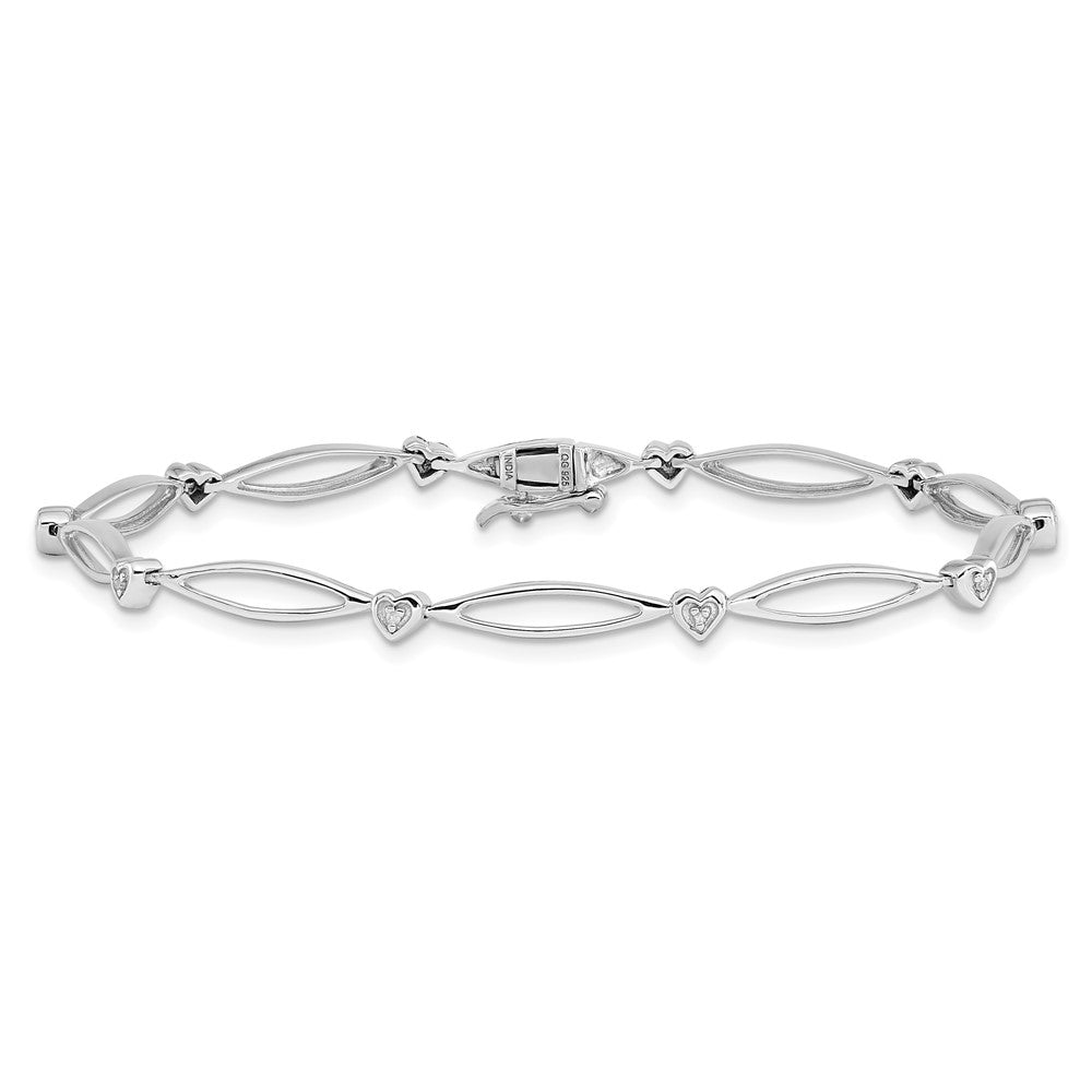 Sterling Silver Rhodium-plated Diam. Bracelet QDX101