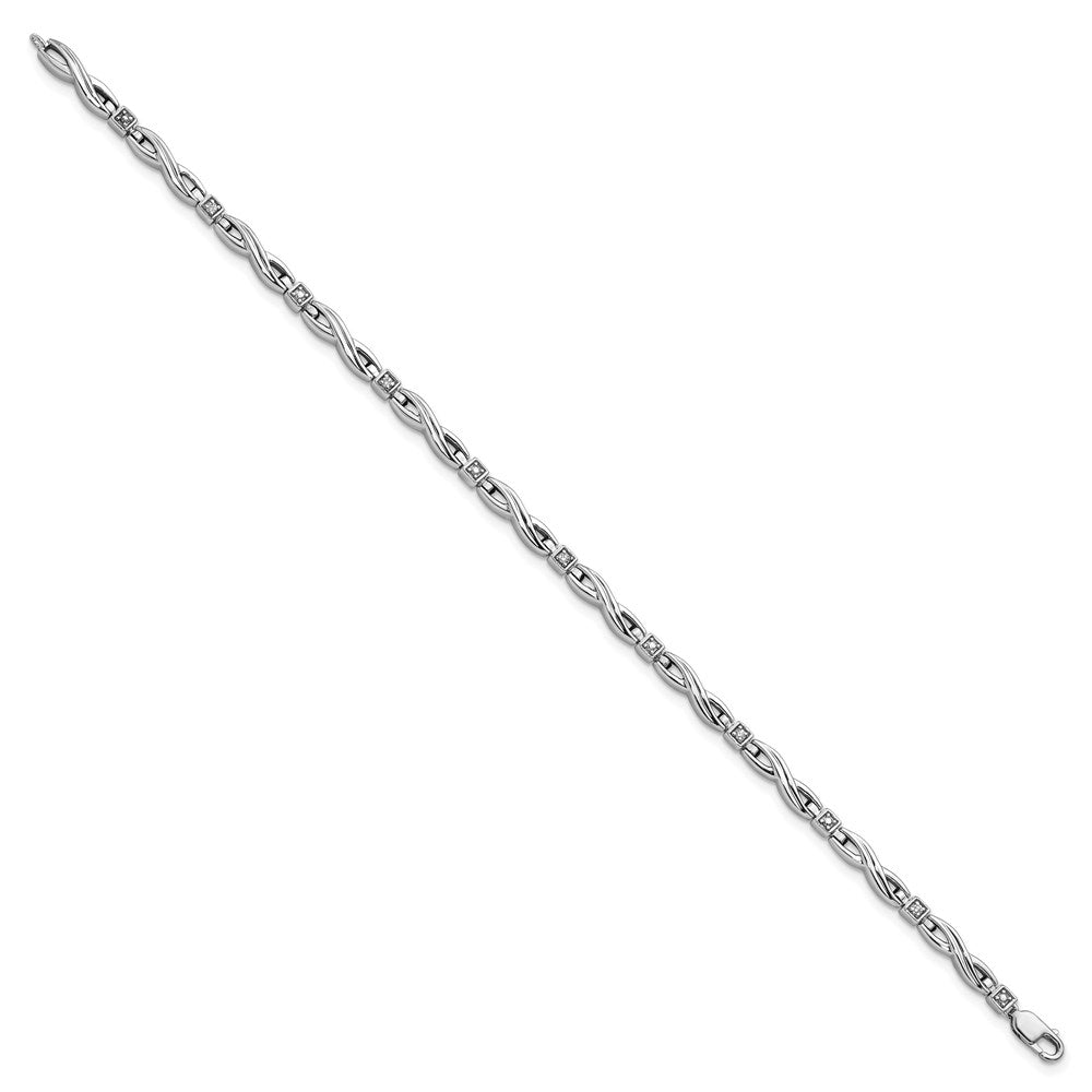 Sterling Silver Rhodium-plated Diam. Bracelet QDX1033