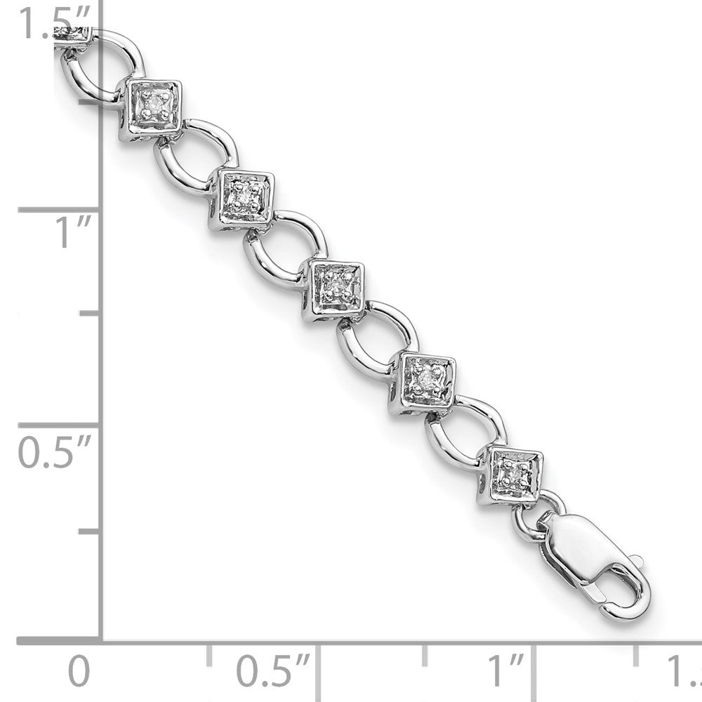 Sterling Silver Rhodium-plated Diam. Bracelet QDX1078