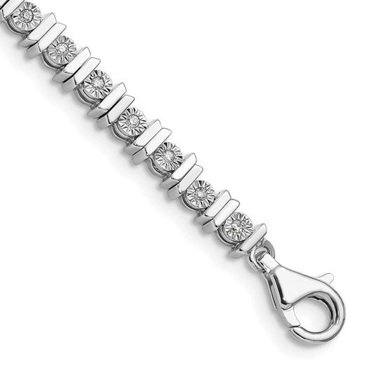 Sterling Silver Rhodium-plated Diam. Tennis Bracelet QDX109