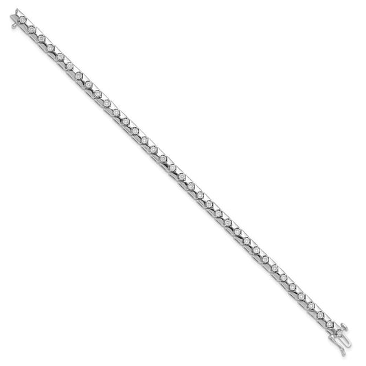 Sterling Silver Rhodium Plated Diamond Bracelet QDX1094