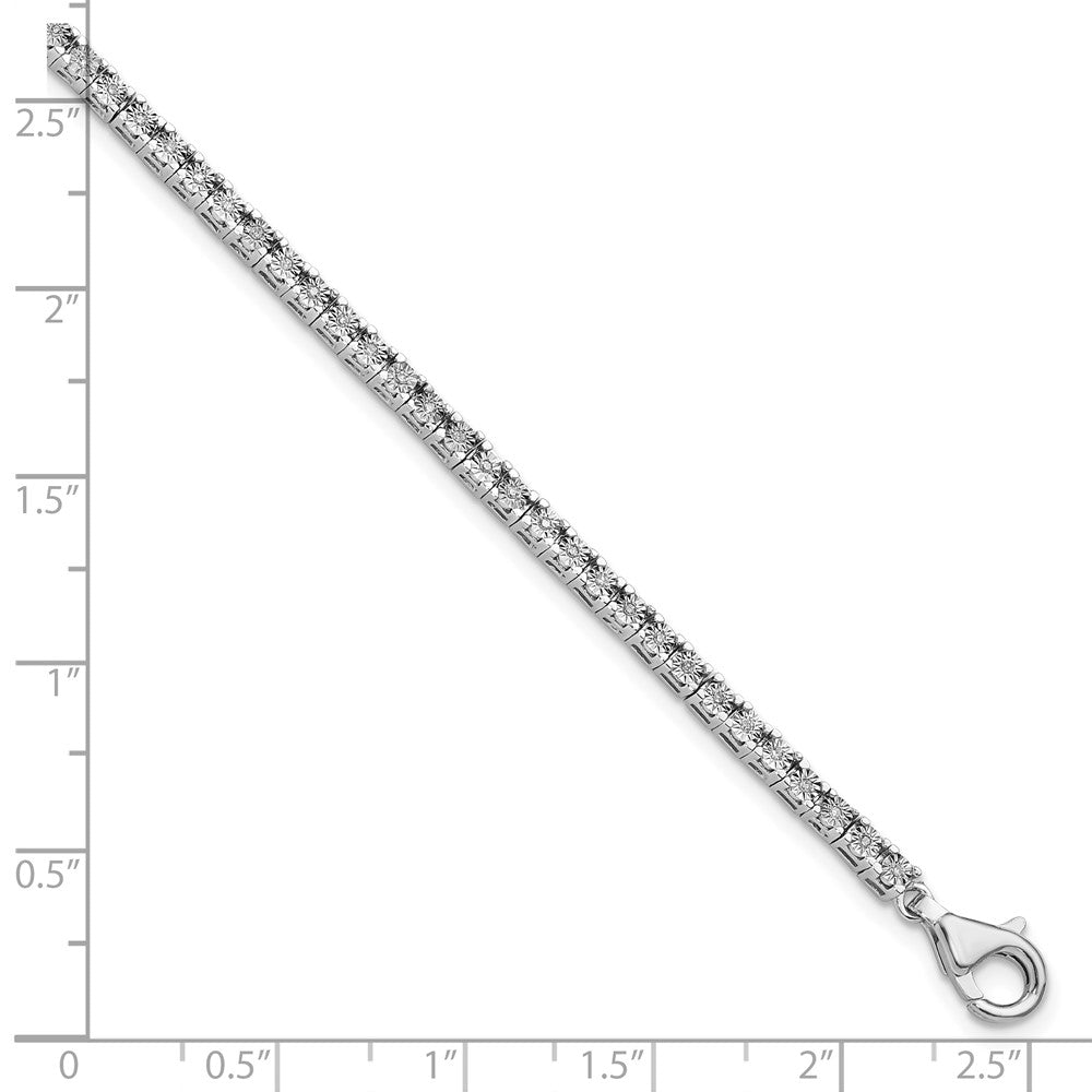Sterling Silver Rhodium-plated Diam. Tennis Bracelet QDX1118