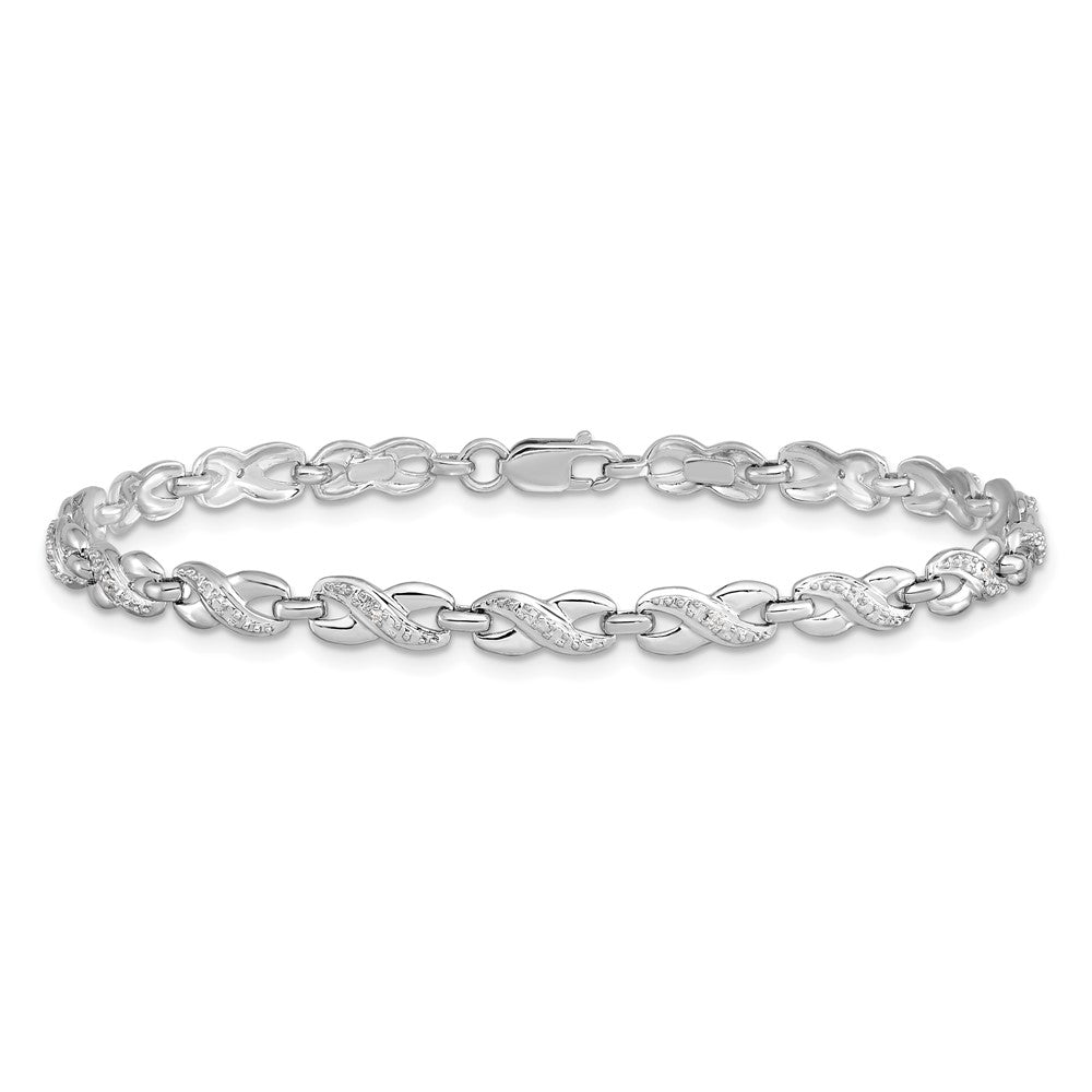 Sterling Silver Rhodium-plated Diam. Bracelet QDX1137