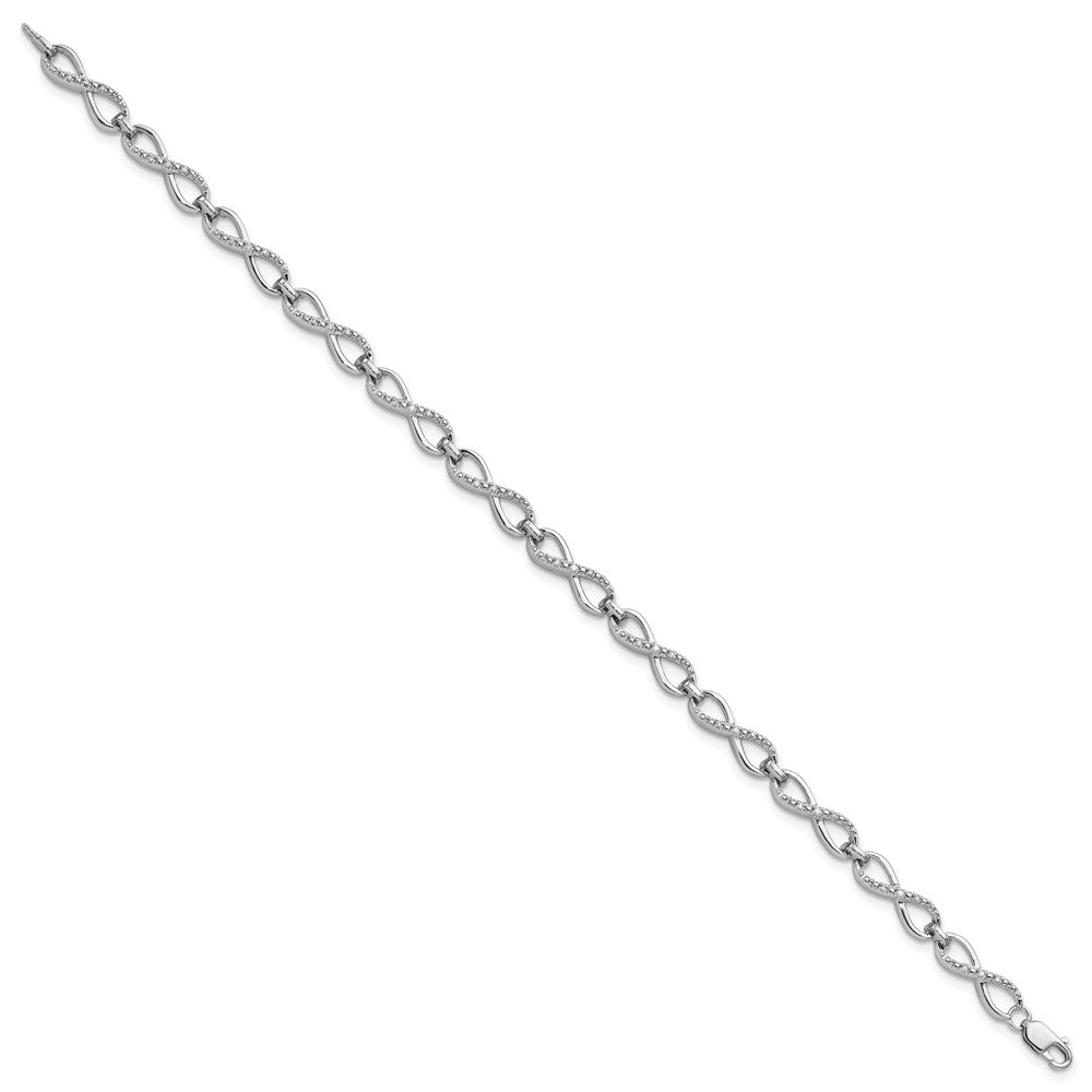 Sterling Silver Rhodium-plated Diam. Bracelet QDX1140