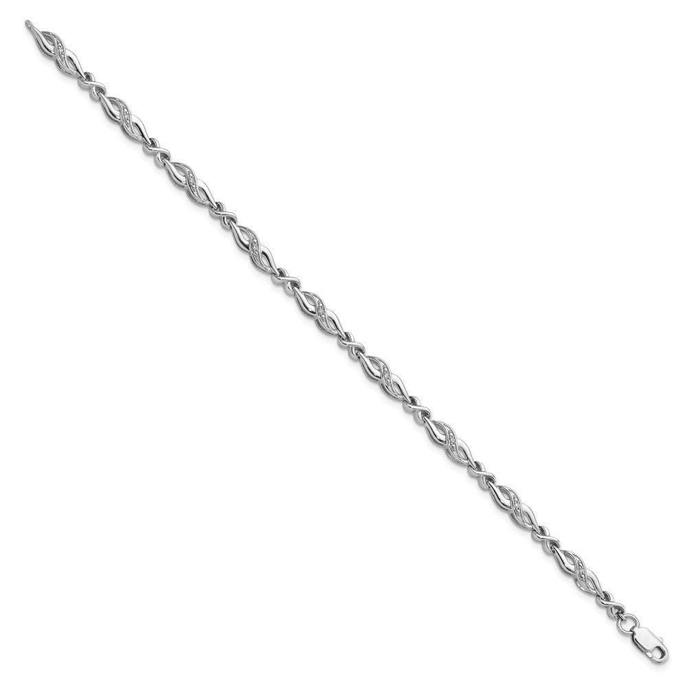 Sterling Silver Rhodium-plated Diam. Bracelet QDX1167