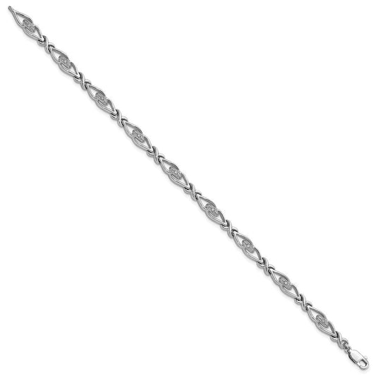 Sterling Silver Rhodium-plated Diam. Bracelet QDX1169