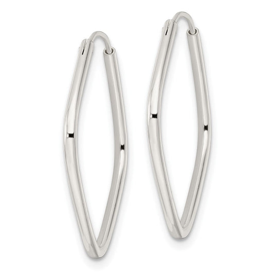 QE15830 Sterling Silver Polished Endless Square Hoop Earrings