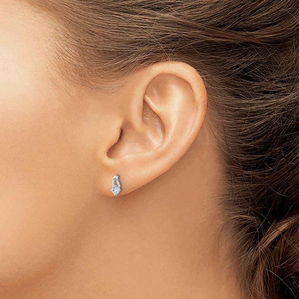 QE17753BT Sterling Silver Rhodium-plated .26BT Blue Topaz Post Earrings