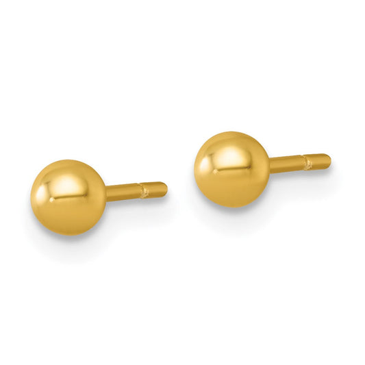 QE18033GP Sterling Silver Gold-tone Polished 3.75mm Ball Post Earrings