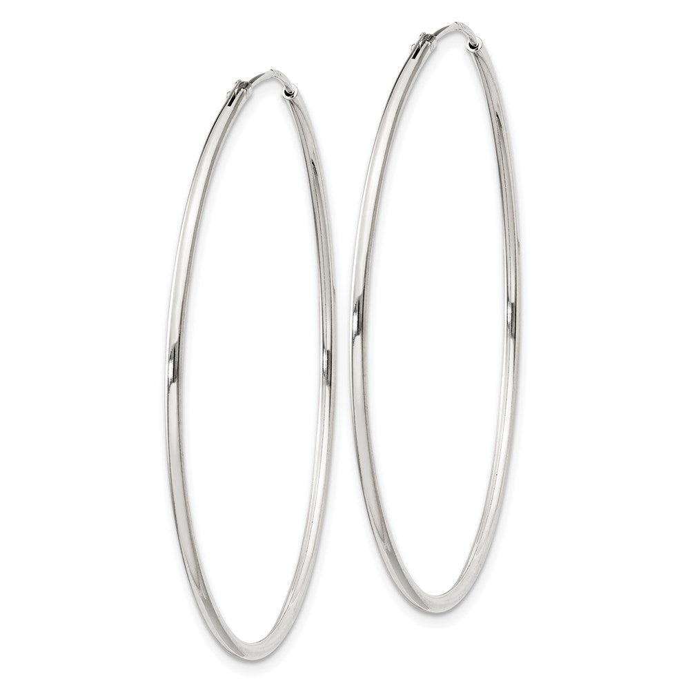 QE4359 Sterling Silver 1.3mm Hoop Earrings