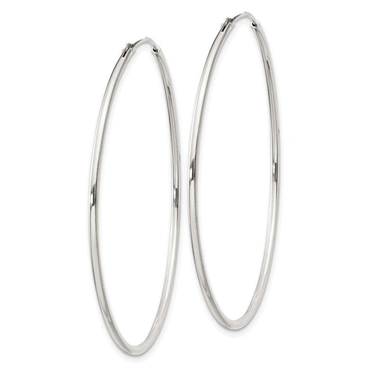 QE4359 Sterling Silver 1.3mm Hoop Earrings