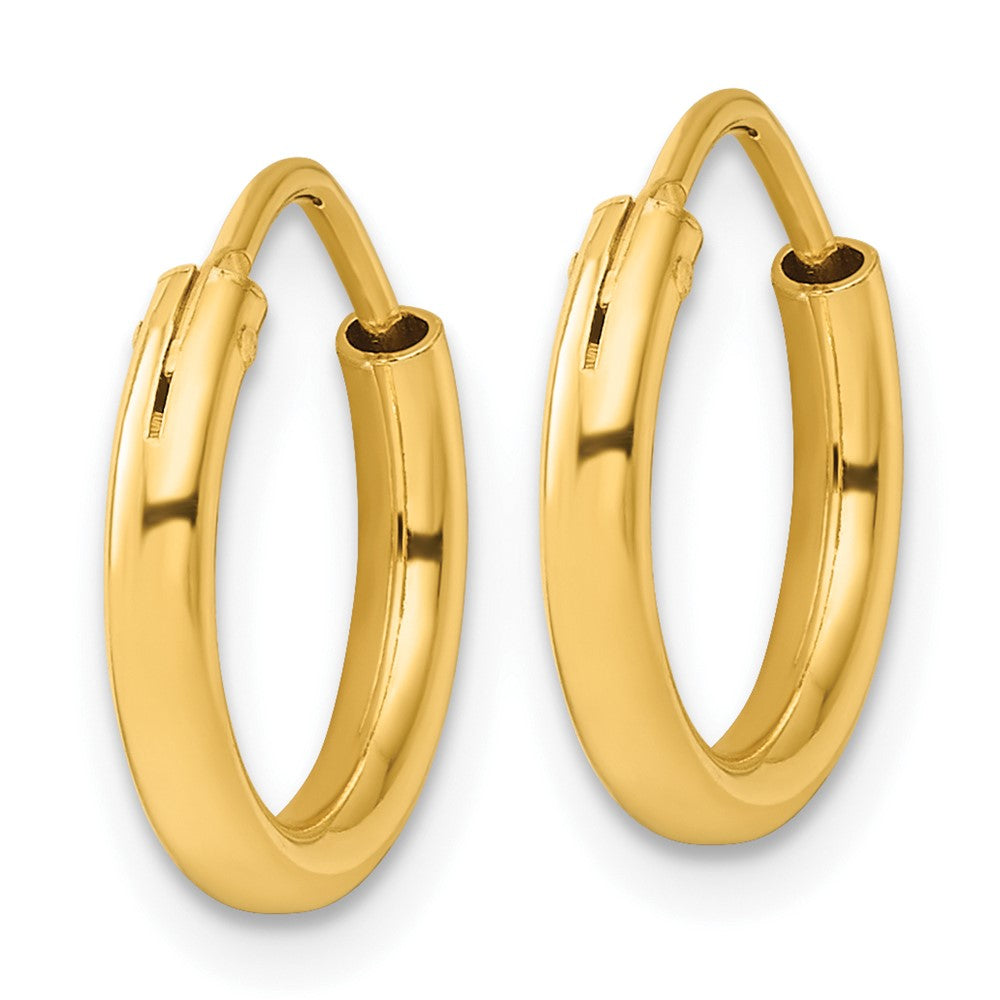 QE4363GP Sterling Silver Flash Gold-plated 2mm Endless Hoop Earrings