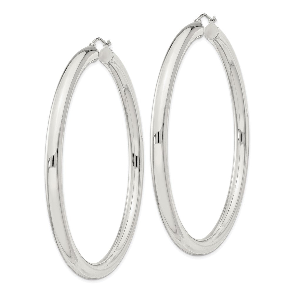 QE4412SP Sterling Silver 5mm Round Hoop Earrings
