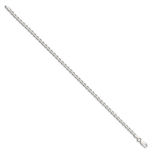 Sterling Silver 3.15mm D/C Flat Anchor Curb Chain QFAN080-8