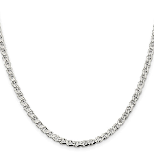 Sterling Silver 4.0mm D/C Flat Anchor Curb ChainQFAN100