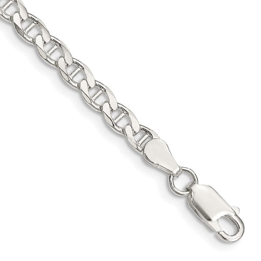 Sterling Silver 4.0mm D/C Flat Anchor Curb Chain QFAN100-8