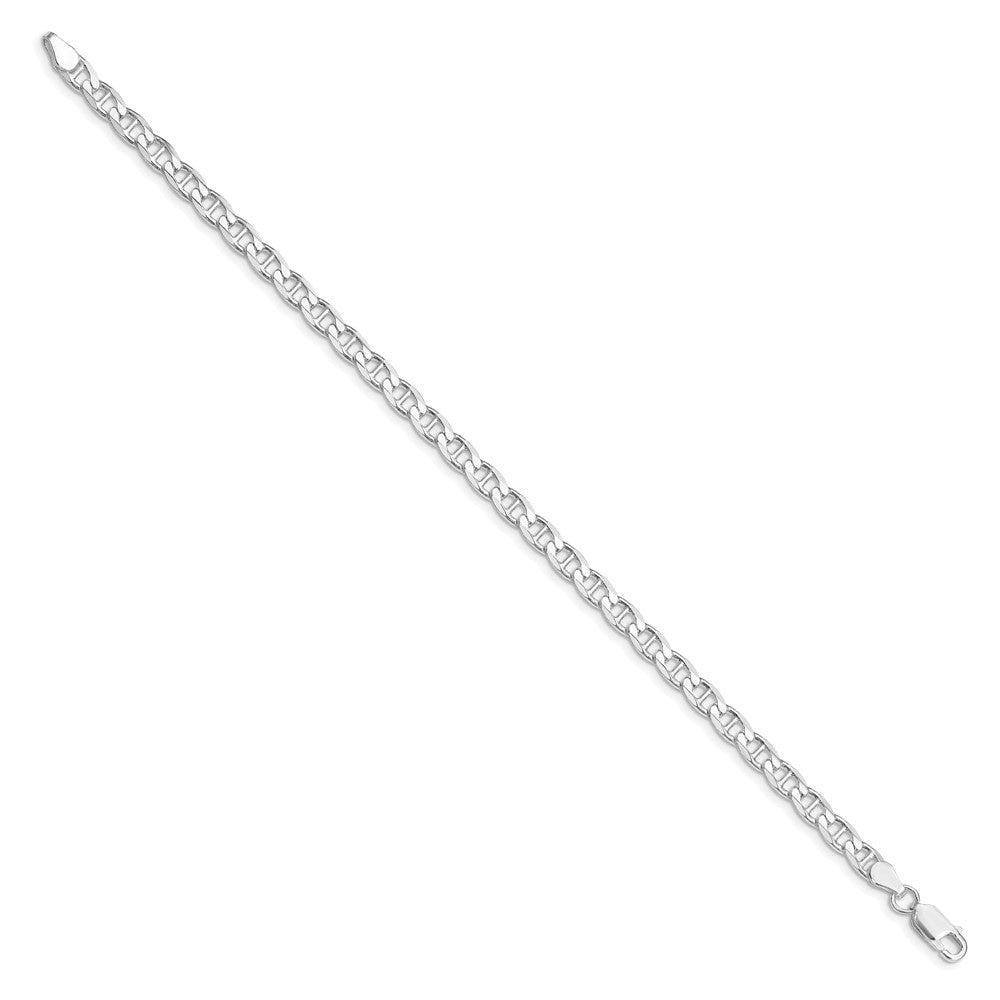 Sterling Silver Rhodium-plated 4.65mm D/C Flat Anchor Curb Chain QFAN120R-8