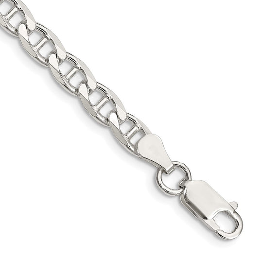 Sterling Silver 5.7mm D/C Flat Anchor Curb Chain QFAN150-8
