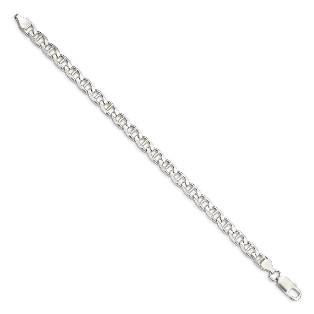 Sterling Silver 6.5mm D/C Flat Anchor Curb Chain QFAN180-8