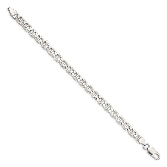 Sterling Silver 6.5mm D/C Flat Anchor Curb Chain QFAN180-8