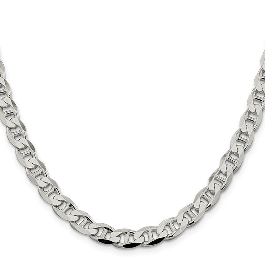 Sterling Silver 7.4mm D/C Flat Anchor Curb ChainQFAN200