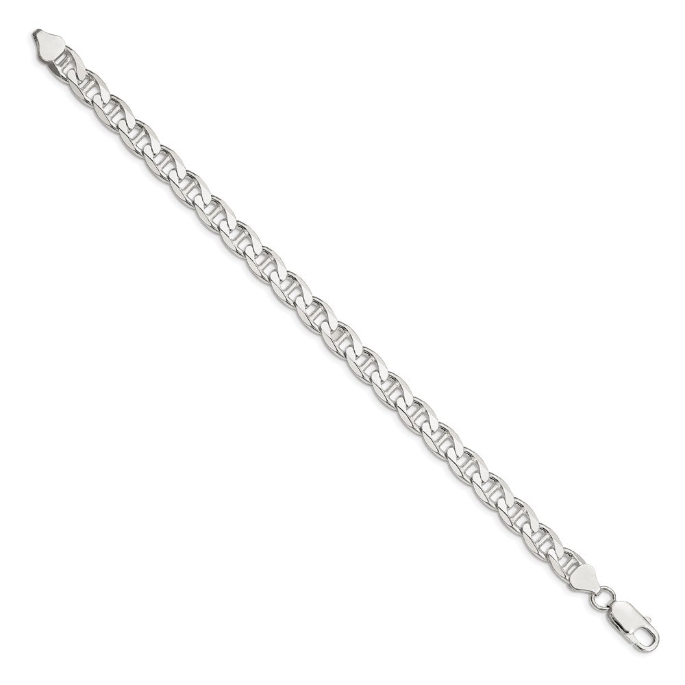 Sterling Silver 7.4mm D/C Flat Anchor Curb Chain QFAN200-8