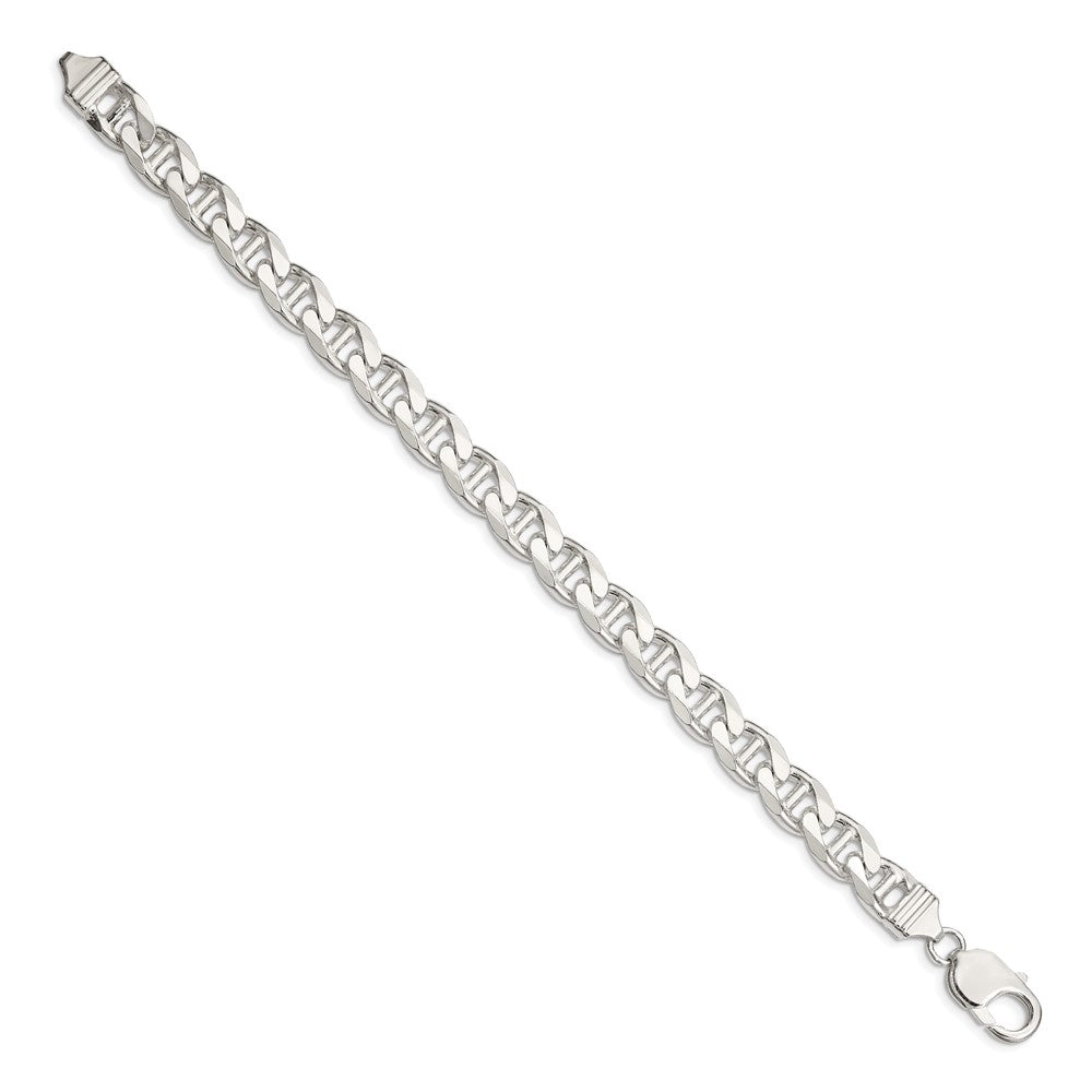 Sterling Silver 9mm D/C Flat Anchor Curb Chain QFAN250-8