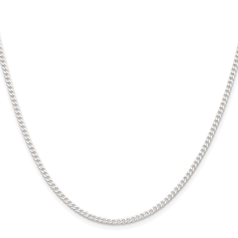 Sterling Silver Rhodium-plated 2.3mm Beveled Curb ChainQFB060R