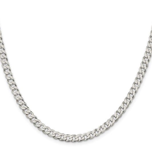 Sterling Silver 5mm Beveled Curb ChainQFB120