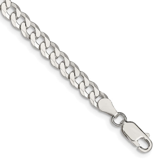 Sterling Silver 5mm Beveled Curb Chain QFB120-8