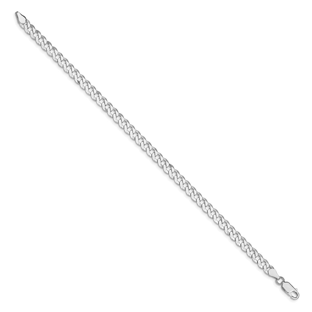 Sterling Silver Rhodium-plated 5mm Beveled Curb Chain QFB120R-8