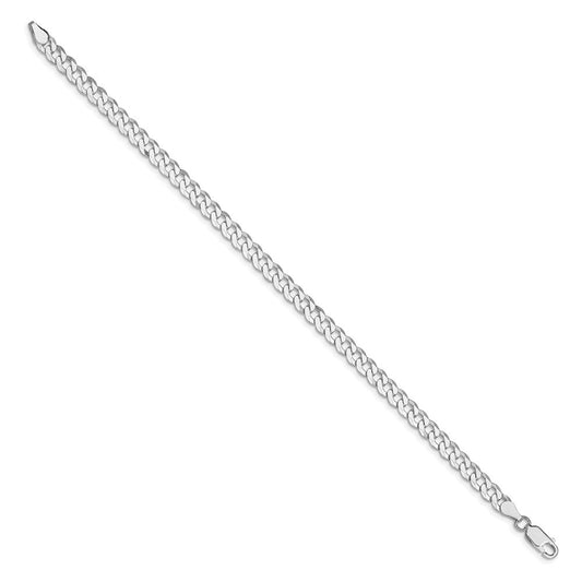 Sterling Silver Rhodium-plated 5mm Beveled Curb Chain QFB120R-8