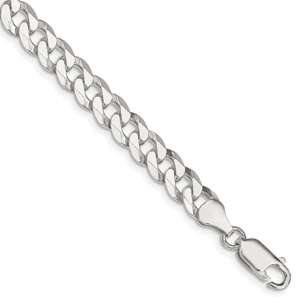 Sterling Silver 7mm Beveled Curb Chain QFB180-8