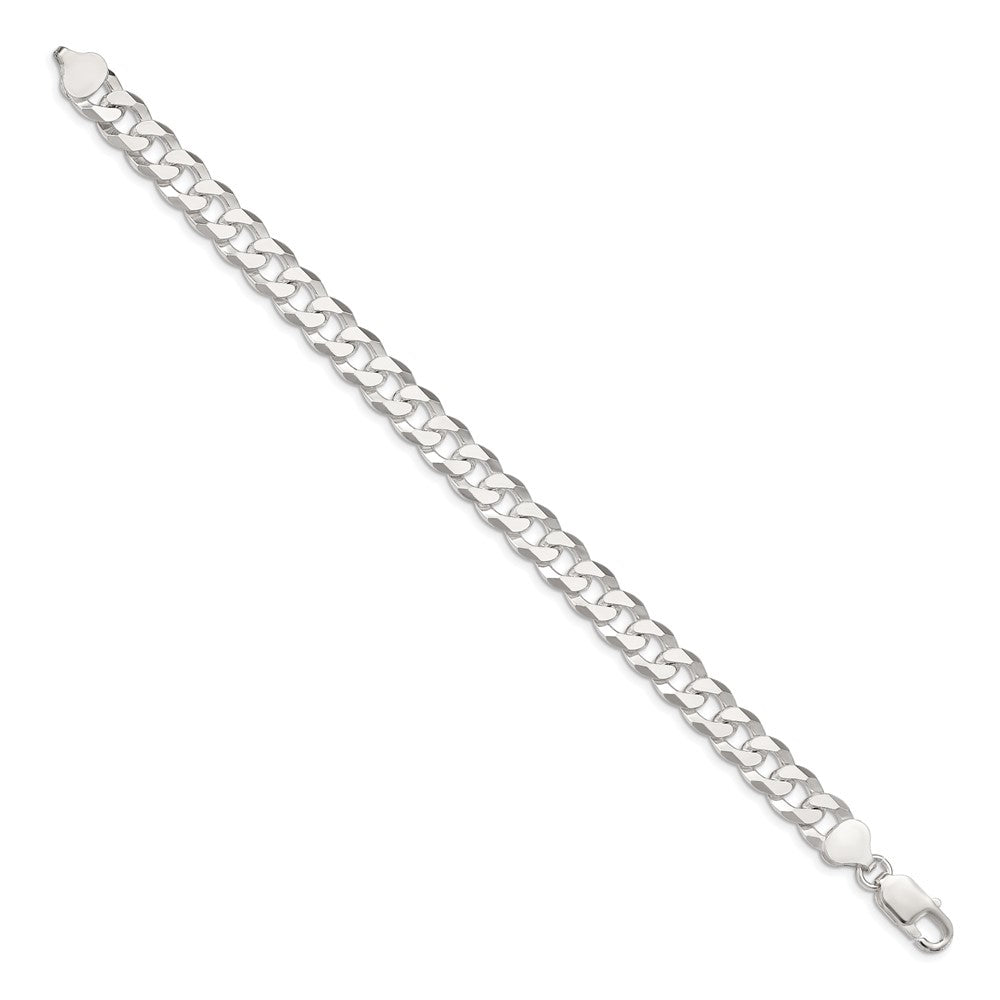 Sterling Silver 8.5mm Beveled Curb Chain QFB210-8
