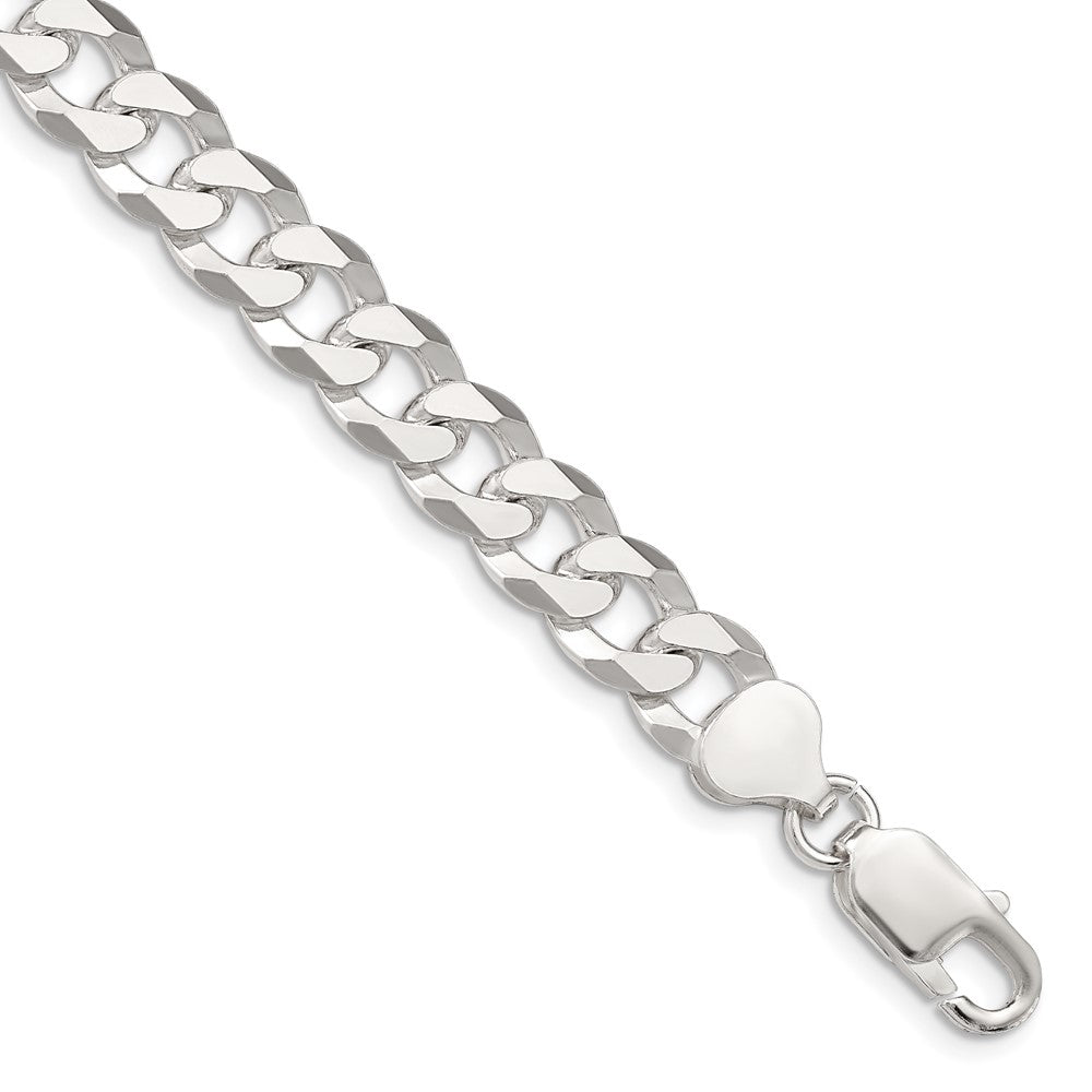 Sterling Silver 8.5mm Beveled Curb Chain QFB210-8