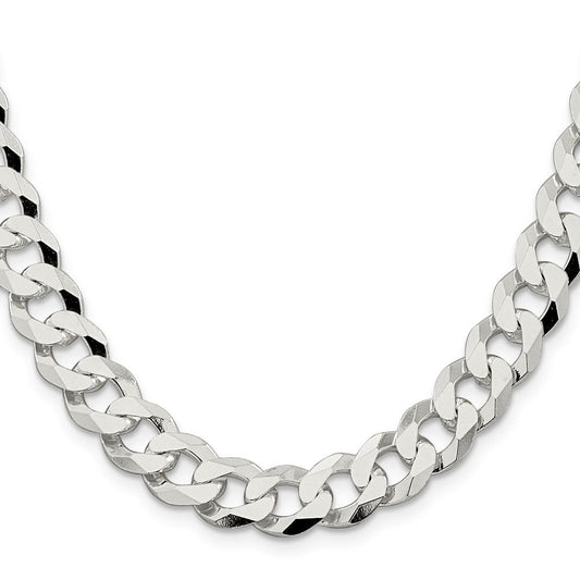 Sterling Silver 10.6mm Beveled Curb ChainQFB250